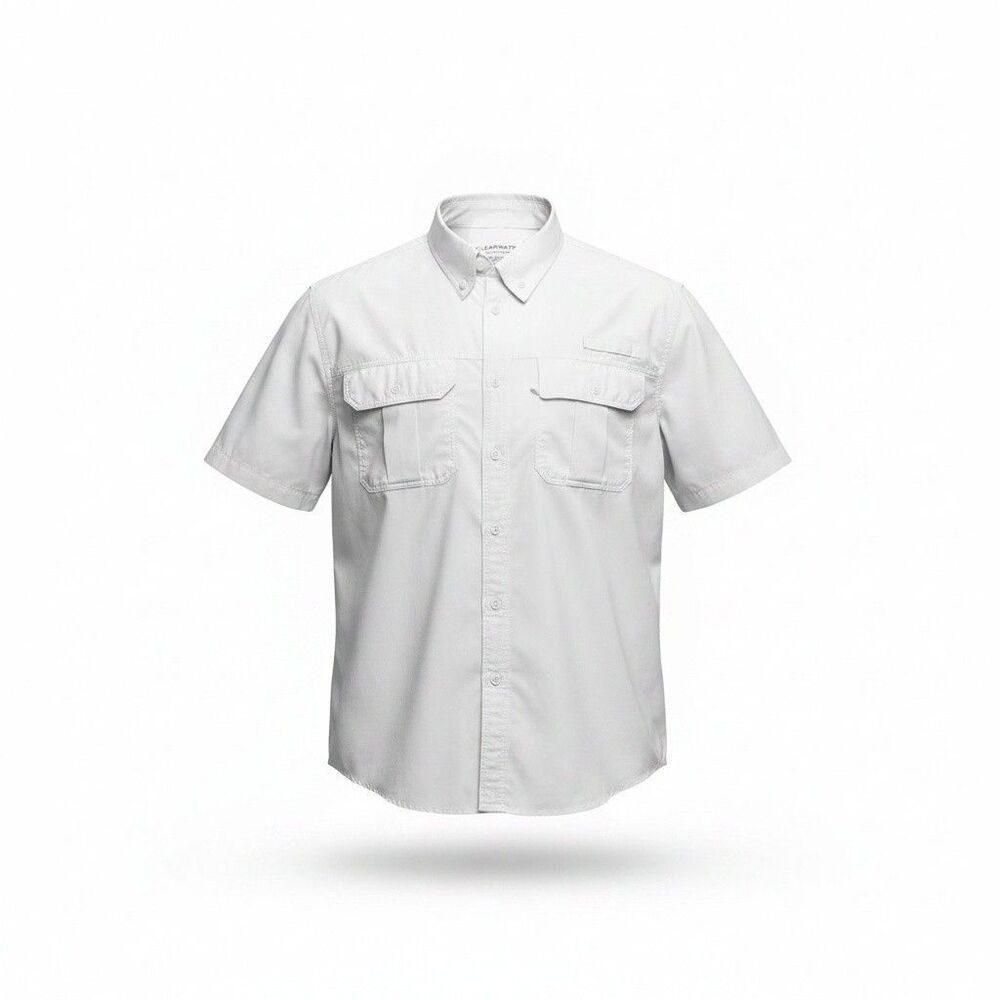 Clearwater Outfitters Fishing Shirt Men's XL White Vented Nylon Button Up